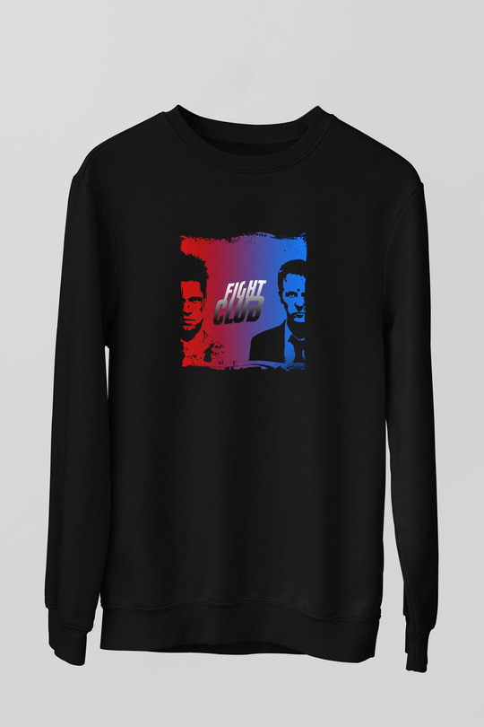 Brad Pitt Baskılı Unisex Siyah Sweatshirt