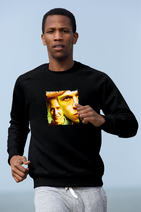 Brad Pitt Baskılı Unisex Siyah Sweatshirt