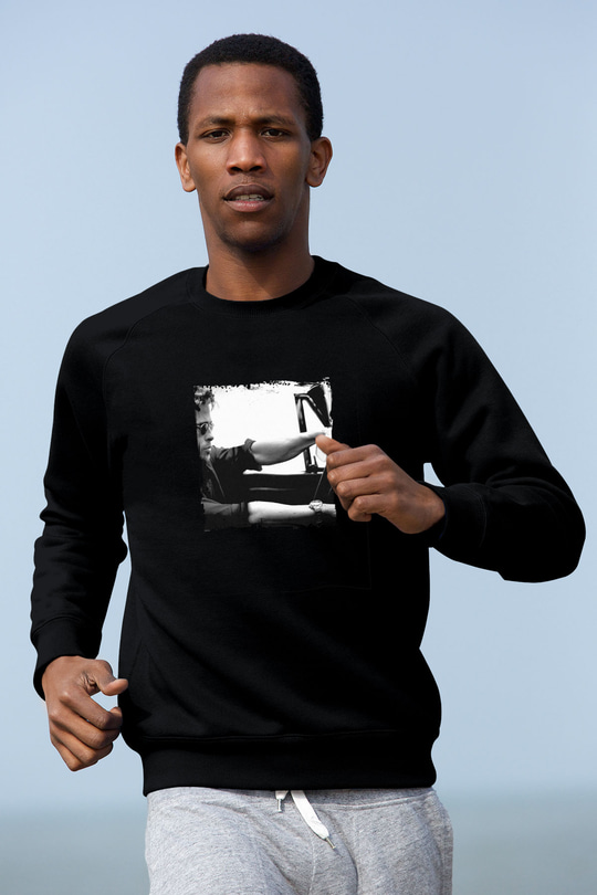 Brad Pitt Baskılı Unisex Siyah Sweatshirt