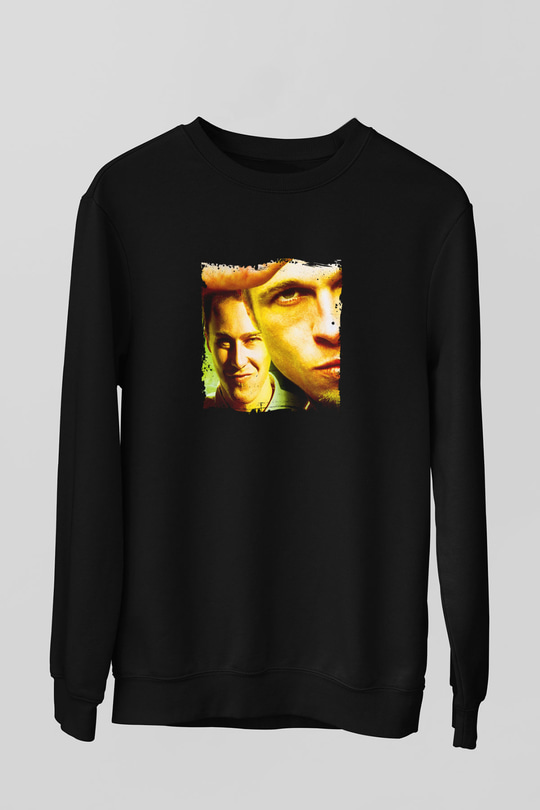 Brad Pitt Baskılı Unisex Siyah Sweatshirt
