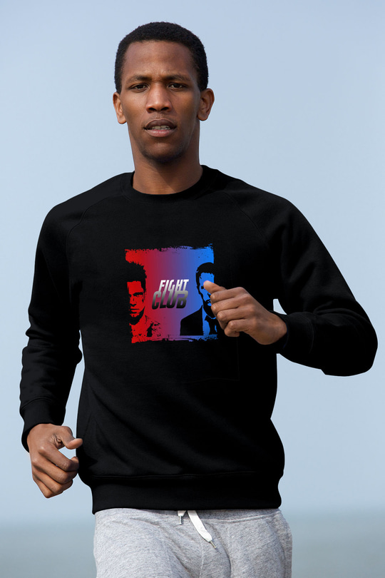 Brad Pitt Baskılı Unisex Siyah Sweatshirt