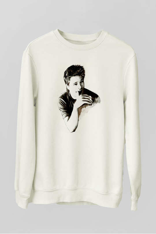 Brad Pitt Beyaz Unisex Sweatshirt