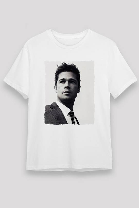 Brad Pitt Beyaz Unisex Tişört T-Shirt - TişörtFabrikası