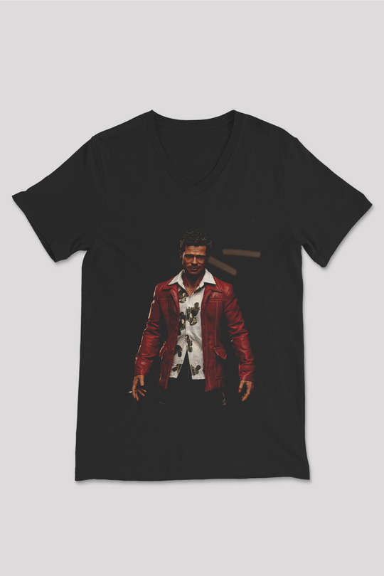 Brad Pitt Siyah Unisex V Yaka Tişört
