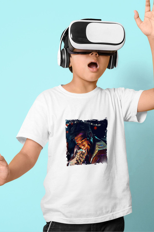 Brad Pitt Unisex Baskılı Beyaz Çocuk Tişört