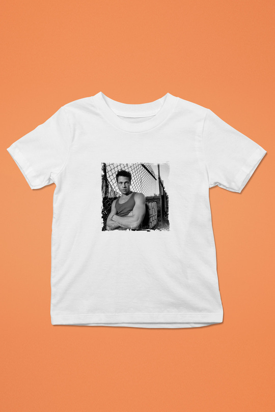 Brad Pitt Unisex Baskılı Beyaz Çocuk Tişört