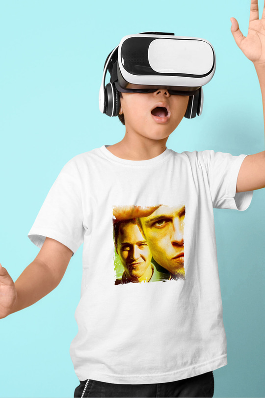 Brad Pitt Unisex Baskılı Beyaz Çocuk Tişört