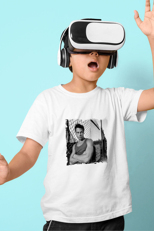 Brad Pitt Unisex Baskılı Beyaz Çocuk Tişört