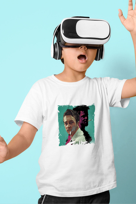 Brad Pitt Unisex Baskılı Beyaz Çocuk Tişört