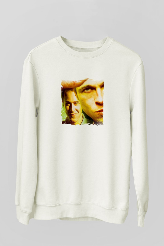 Brad Pitt Unisex Baskılı Beyaz Sweatshirt
