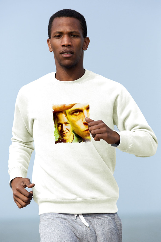 Brad Pitt Unisex Baskılı Beyaz Sweatshirt