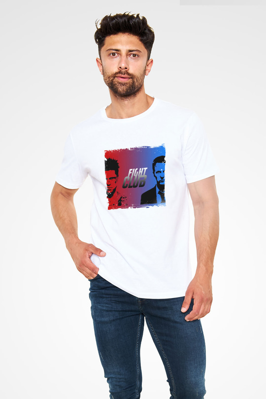 Brad Pitt Unisex Baskılı Beyaz Tişört