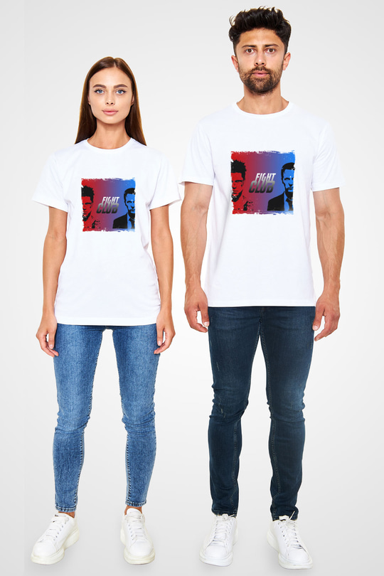 Brad Pitt Unisex Baskılı Beyaz Tişört