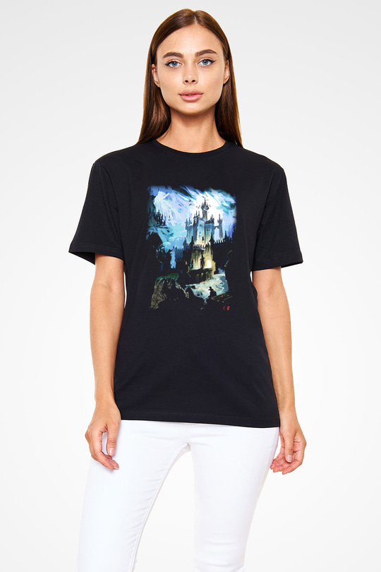 Bran Kalesi Siyah Unisex Tişört T-Shirt - TişörtFabrikası