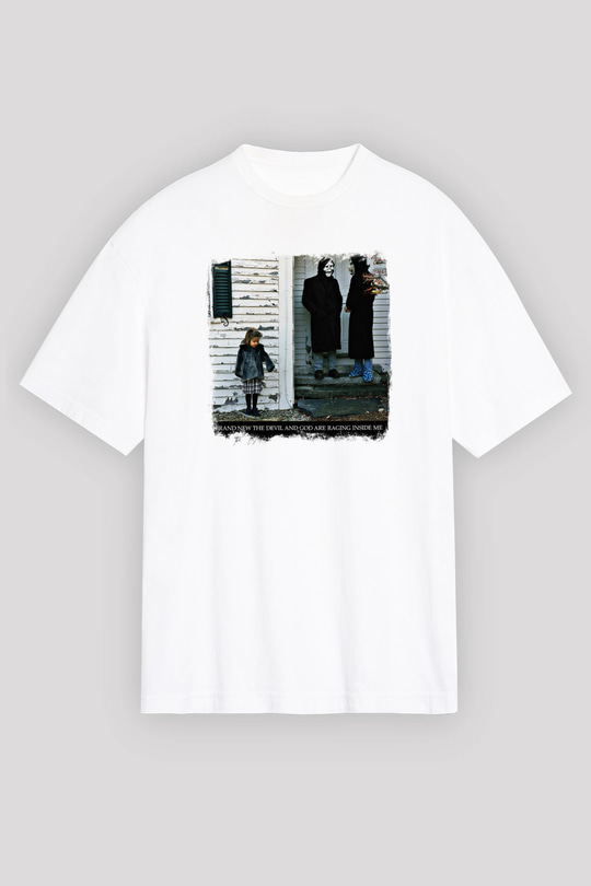 Brand New Baskılı Unisex Beyaz Oversize Tişört