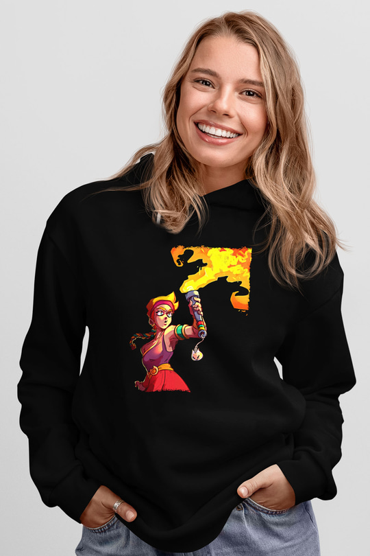 Brawl Stars Baskılı Unisex Siyah Kapüşonlu Sweatshirt