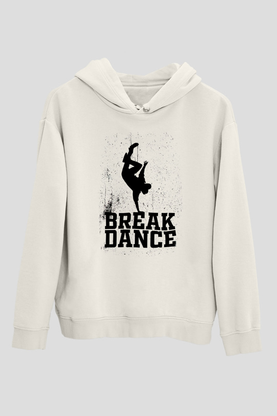 Breakdans Beyaz Unisex Hoodie