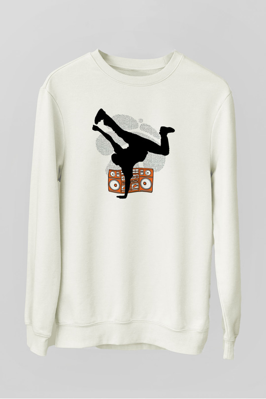 Breakdans Beyaz Unisex Sweatshirt