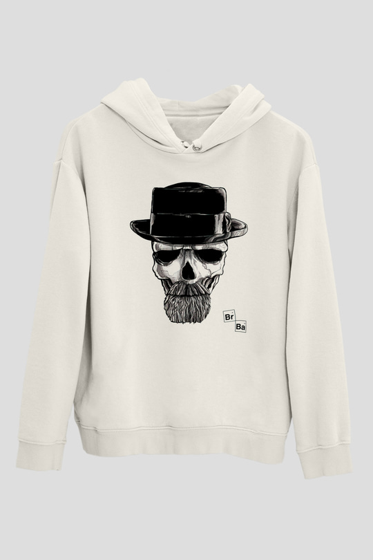 Breaking Bad Heisenberg Beyaz Unisex Kapşonlu Sweatshirt