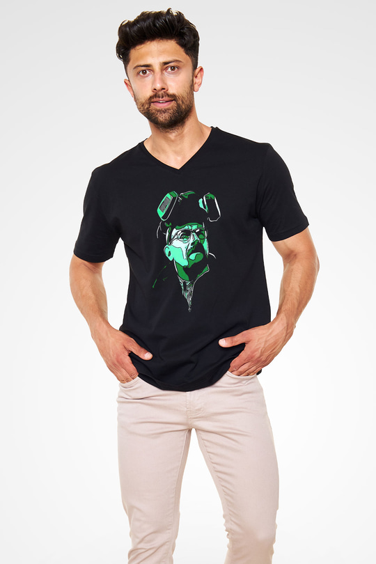 Breaking Bad Heisenberg Siyah Unisex V Yaka Tişört