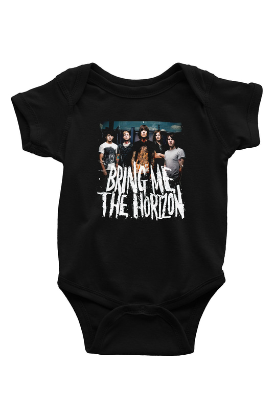 Bring Me the Horizon Baskılı Siyah Bebek Body - Zıbın