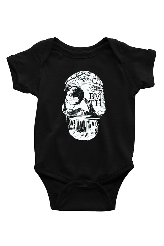 Bring Me the Horizon Baskılı Siyah Bebek Body - Zıbın