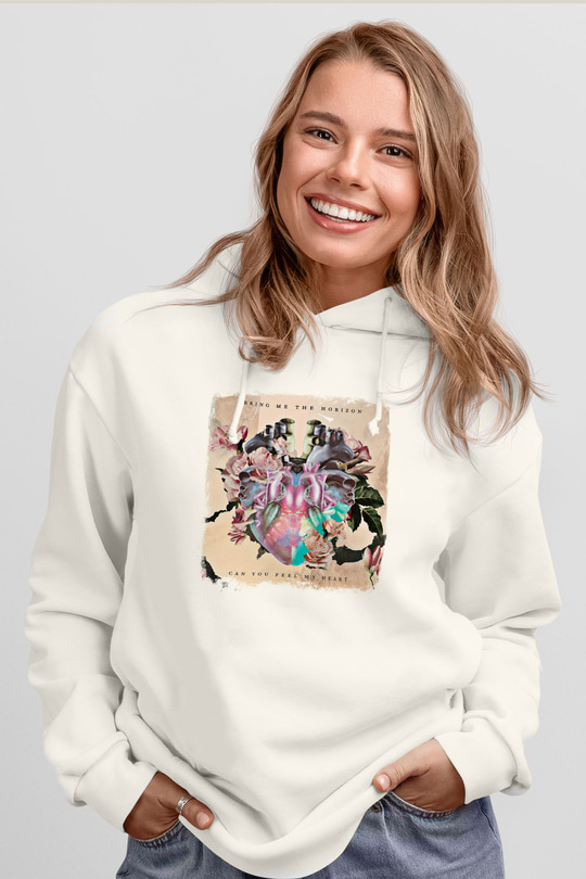 Bring Me the Horizon Baskılı Unisex Beyaz Hoodie