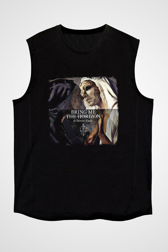 Bring Me the Horizon Baskılı Unisex Siyah Kolsuz Tişört
