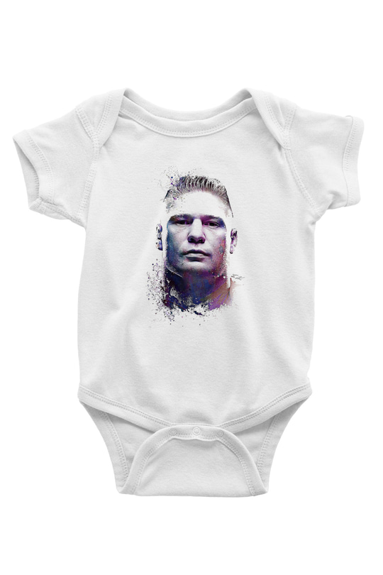 Brock Lesnar Baskılı Beyaz Unisex Bebek Body - Zıbın
