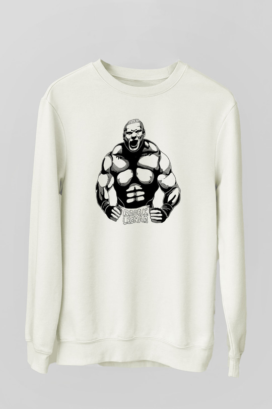 Brock Lesnar Baskılı Beyaz Unisex Sweatshirt