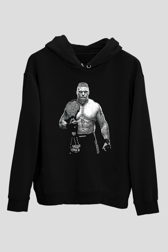 Brock Lesnar Baskılı Unisex Siyah Hoodie