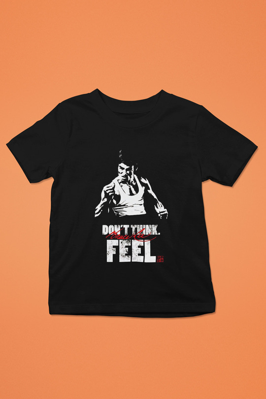 Bruce Lee Baskılı Siyah Unisex Çocuk Tişört
