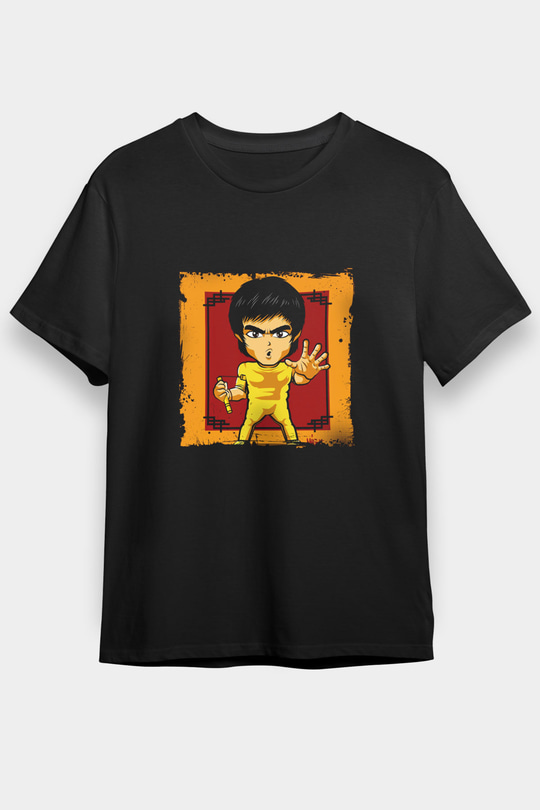 Bruce Lee Baskılı Unisex Siyah Tişört