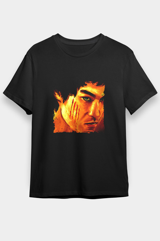 Bruce Lee Baskılı Unisex Siyah Tişört