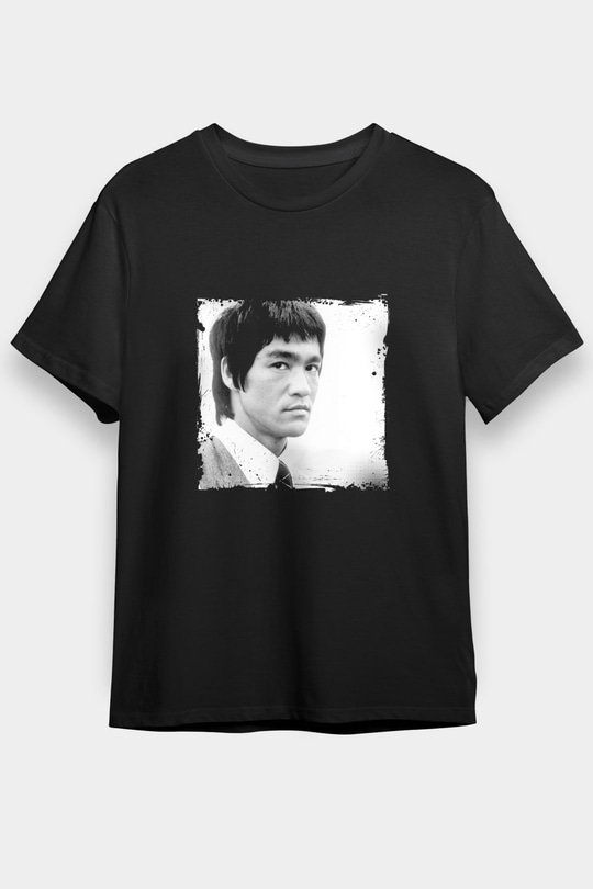 Bruce Lee Baskılı Unisex Siyah Tişört