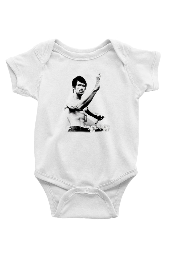 Bruce Lee Beyaz Bebek Body - Zıbın