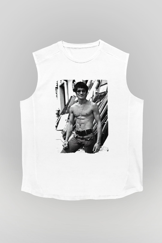 Bruce Lee Beyaz Unisex Kolsuz Tişört