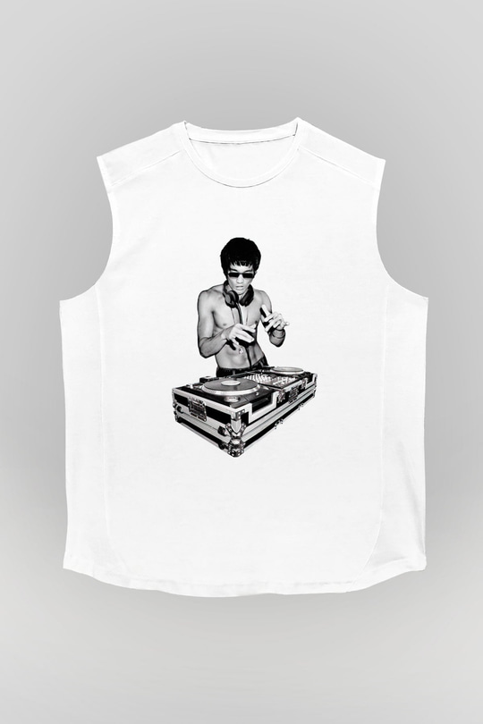 Bruce Lee Beyaz Unisex Kolsuz Tişört