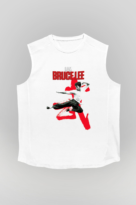 Bruce Lee Beyaz Unisex Kolsuz Tişört