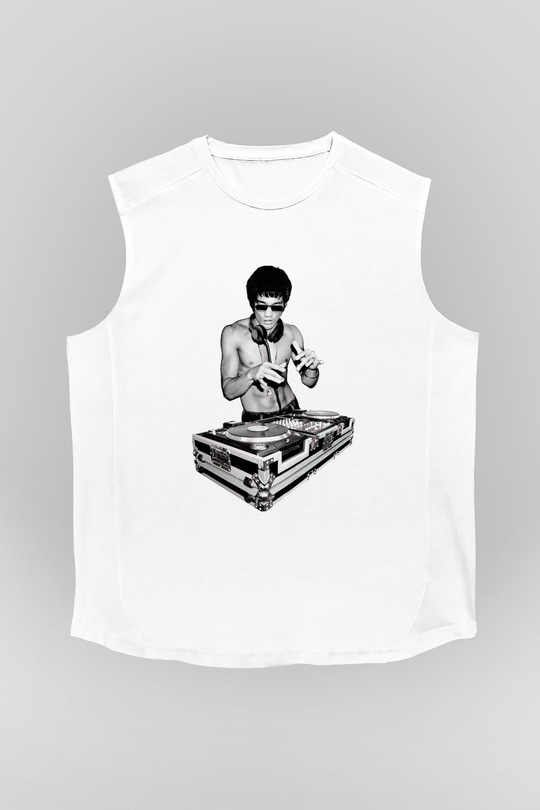 Bruce Lee Beyaz Unisex Kolsuz Tişört