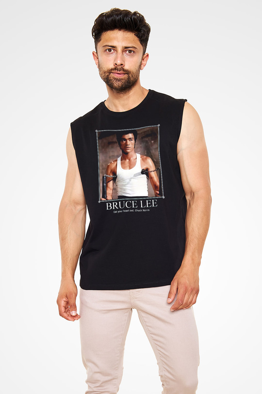 Bruce Lee Siyah Unisex Kolsuz Tişört