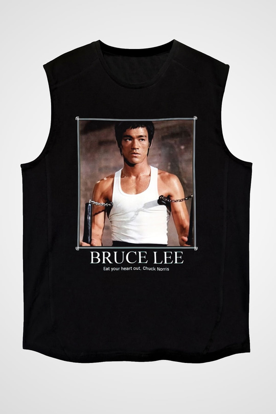 Bruce Lee Siyah Unisex Kolsuz Tişört