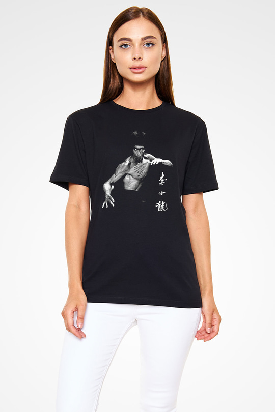 Bruce Lee Siyah Unisex Tişört T-Shirt - TişörtFabrikası