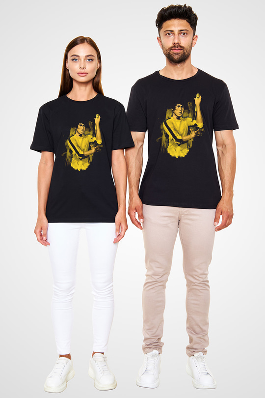 Bruce Lee Siyah Unisex Tişört T-Shirt - TişörtFabrikası