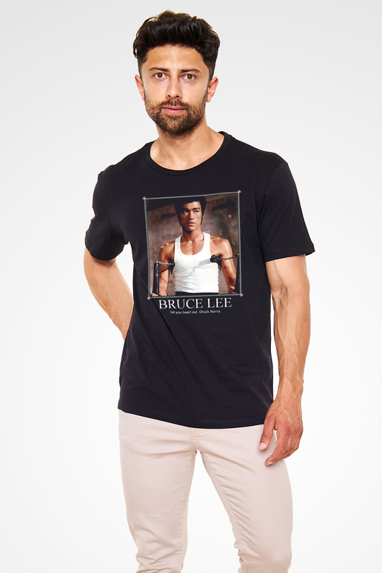 Bruce Lee Siyah Unisex Tişört T-Shirt - TişörtFabrikası