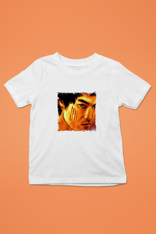 Bruce Lee Unisex Baskılı Beyaz Çocuk Tişört