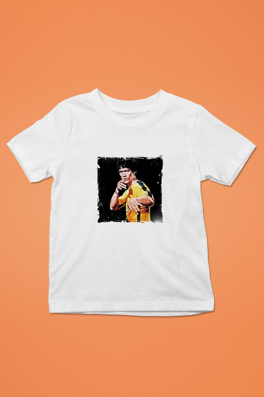 Bruce Lee Unisex Baskılı Beyaz Çocuk Tişört