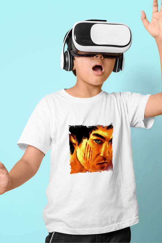 Bruce Lee Unisex Baskılı Beyaz Çocuk Tişört