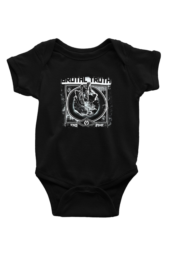 Brutal Truth Baskılı Unisex Siyah Bebek Body - Zıbın