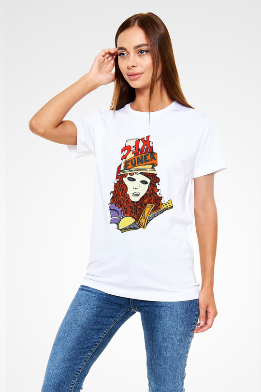 Buckethead Baskılı Unisex Beyaz Tişört - Tshirt